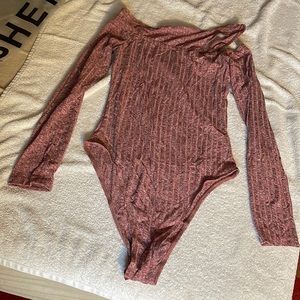 One Shoulder Long Sleeve Bodysuit Size Small New